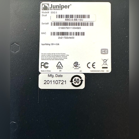 Juniper Networks Model SSG5-SB-10U 7-Port Security Firewall Appliance - Picture 12 of 13